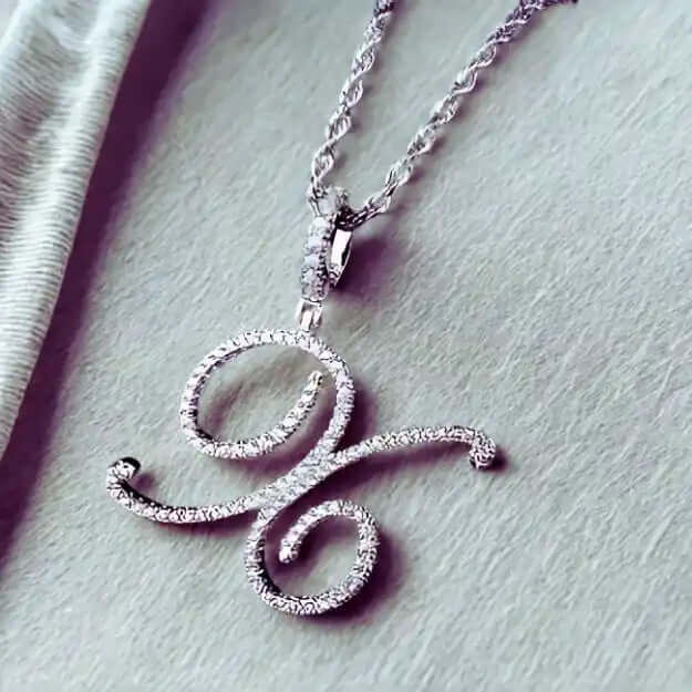 Aera Cursive Initial Letter Necklace
