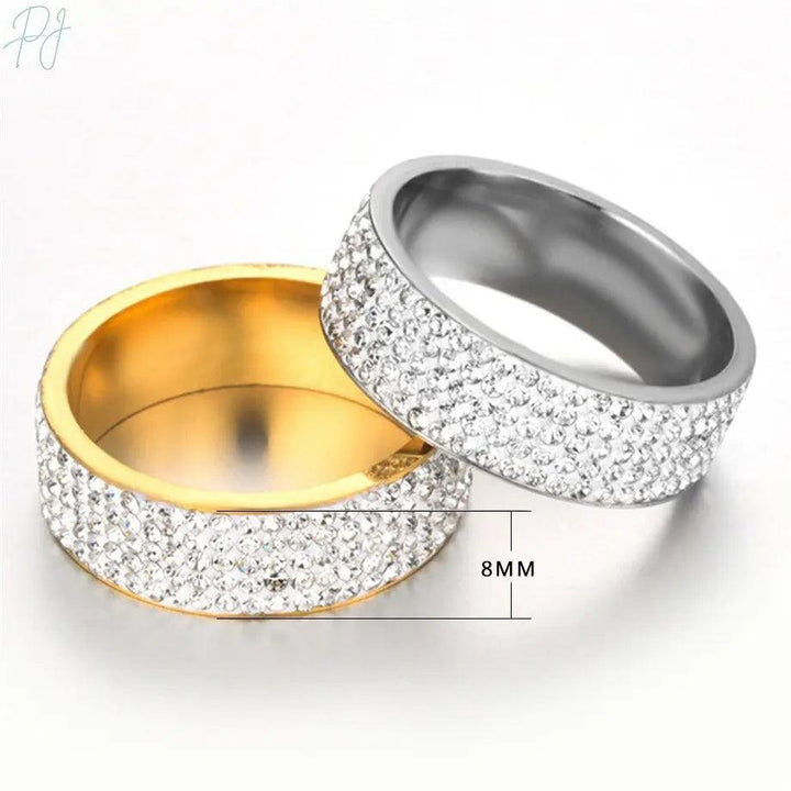 Polair Iced Stainless Steel Gold And Silver Rings For Men/Women.