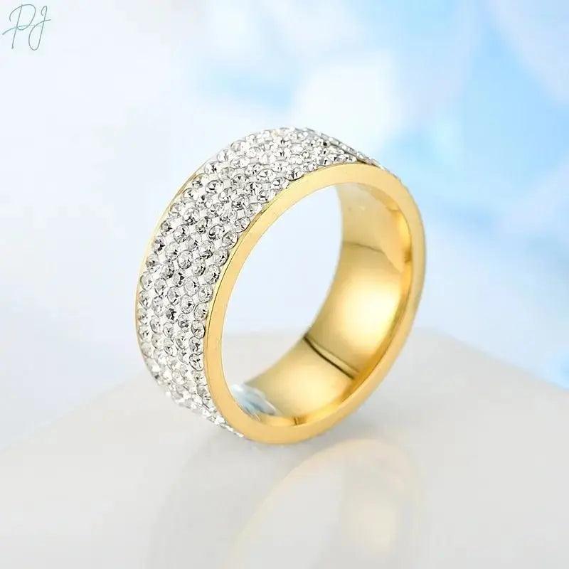 Polair Iced Stainless Steel Gold And Silver Rings For Men/Women.