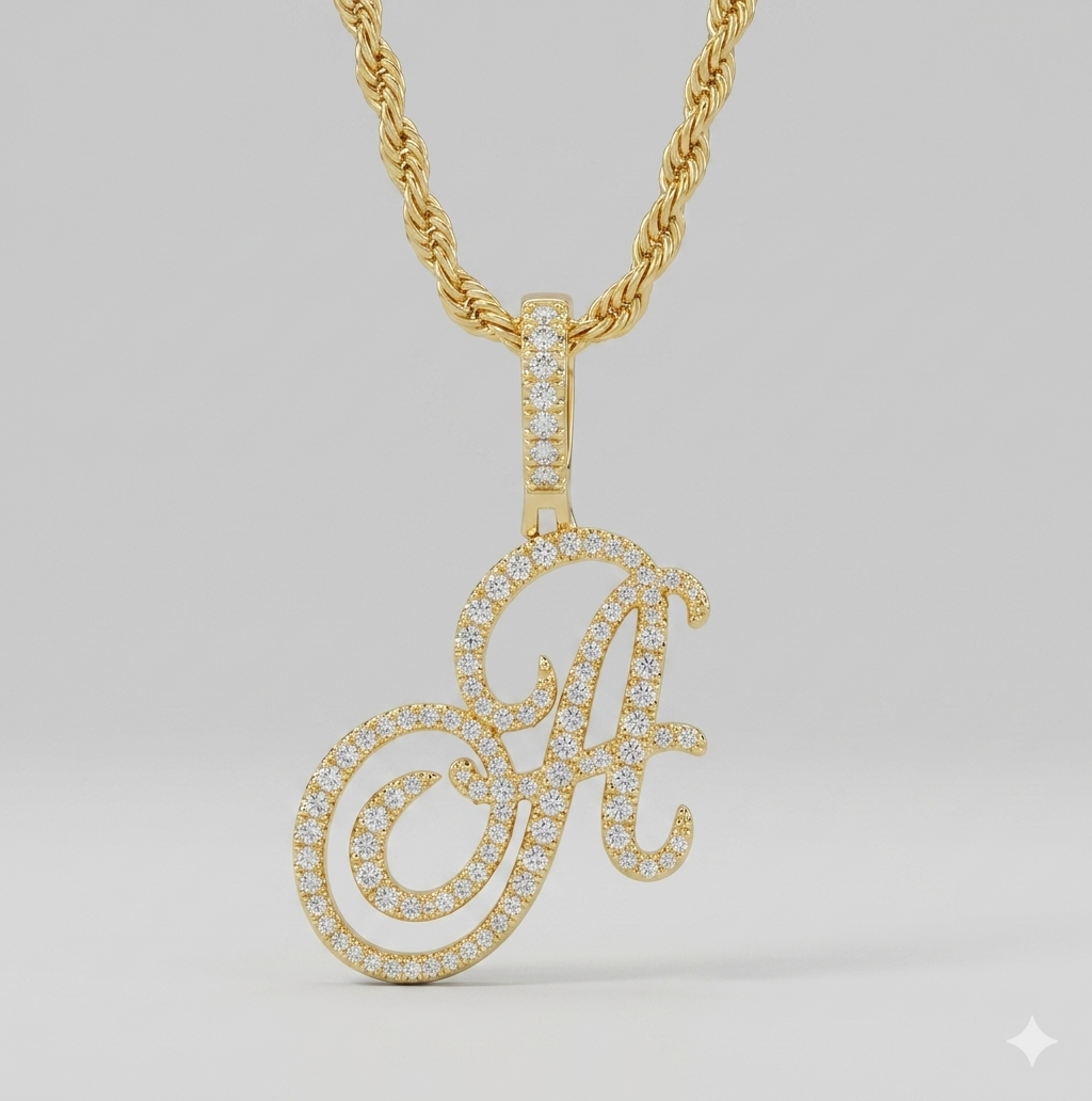 Aera Cursive Initial Letter Necklace