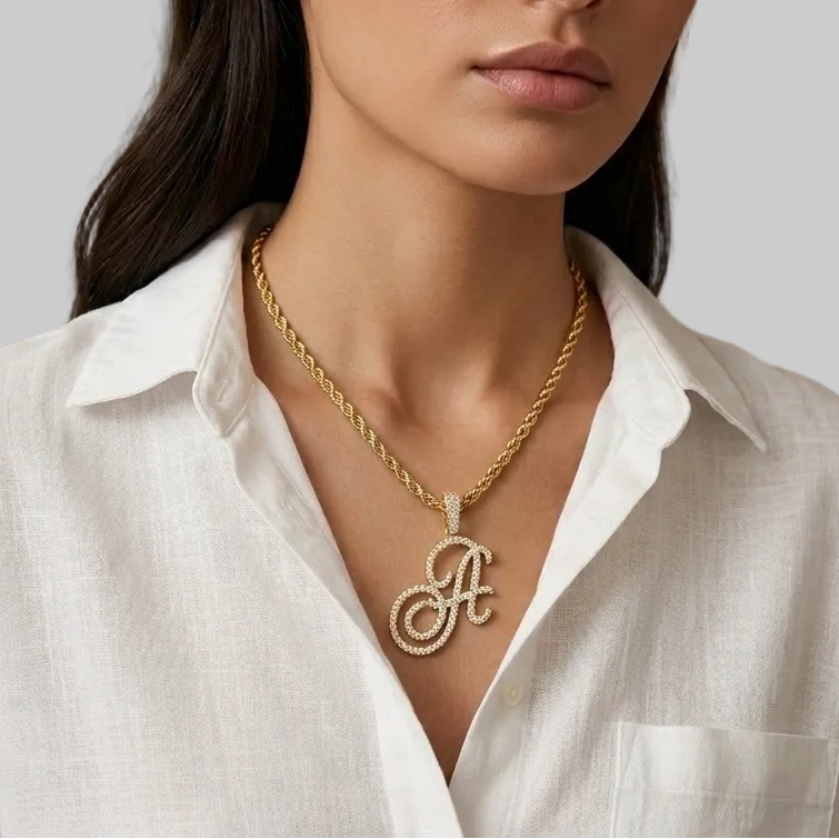 Aera Cursive Initial Letter Necklace