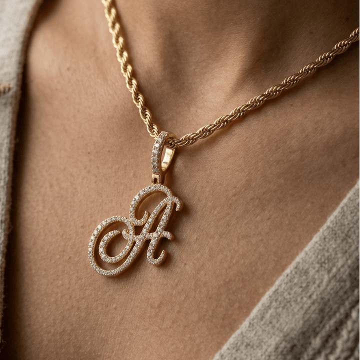 Aera Cursive Initial Letter Necklace - Polair