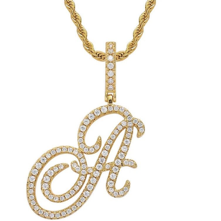 Aera Cursive Initial Letter Necklace - Polair