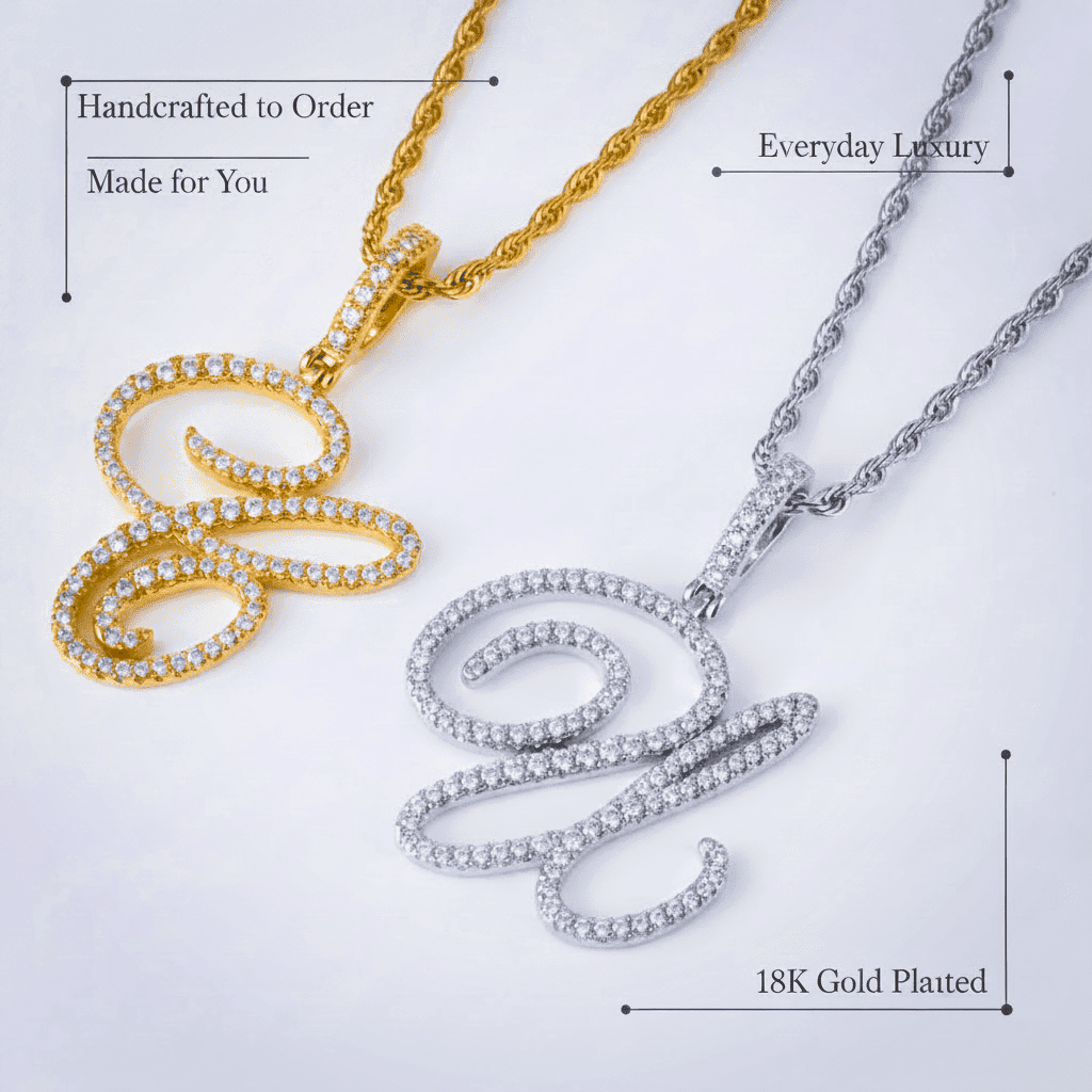 Aera Cursive Initial Letter Necklace - Polair