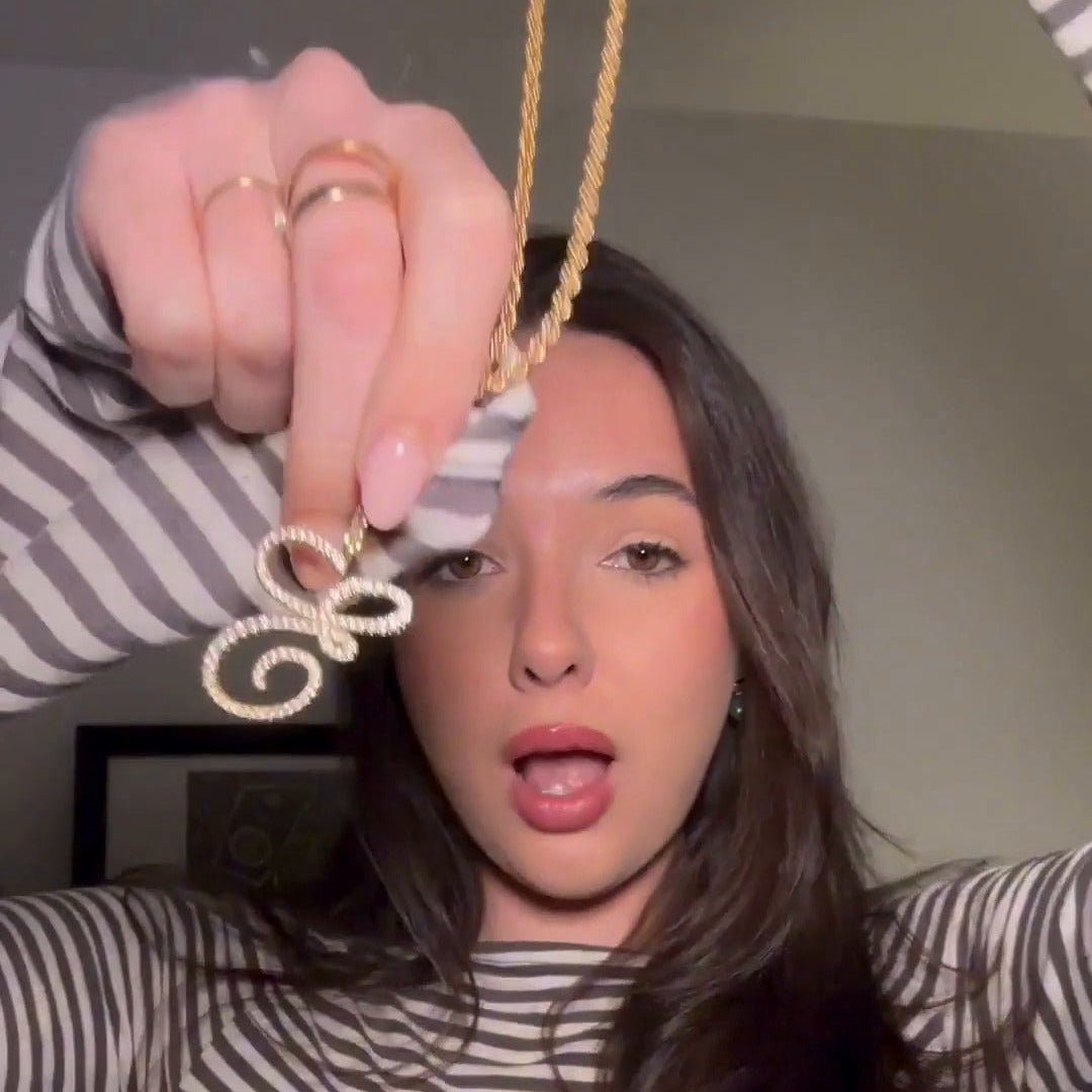 Aera Cursive Initial Letter Necklace - Polair