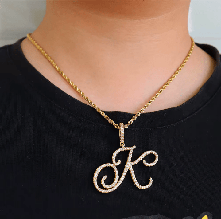 Aera Cursive Initial Letter Necklace - Polair