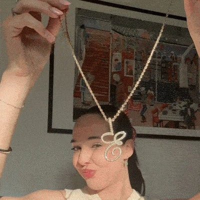 Aera Cursive Initial Letter Necklace - Polair