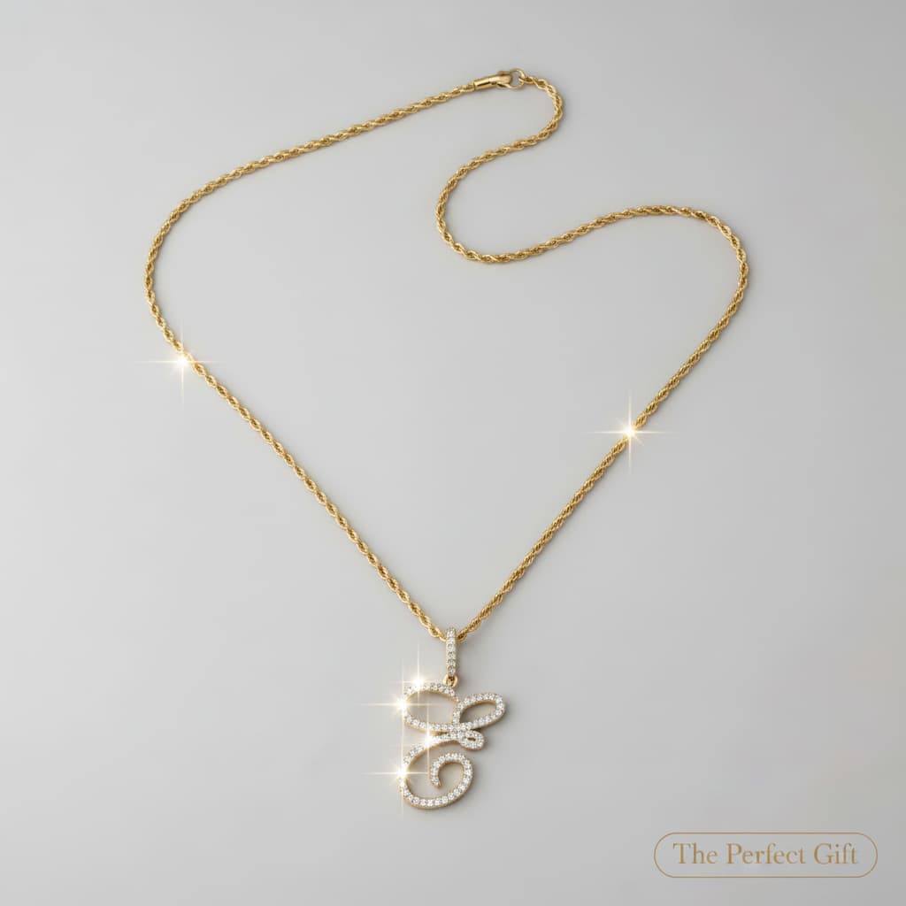 Aera Cursive Initial Letter Necklace - Polair