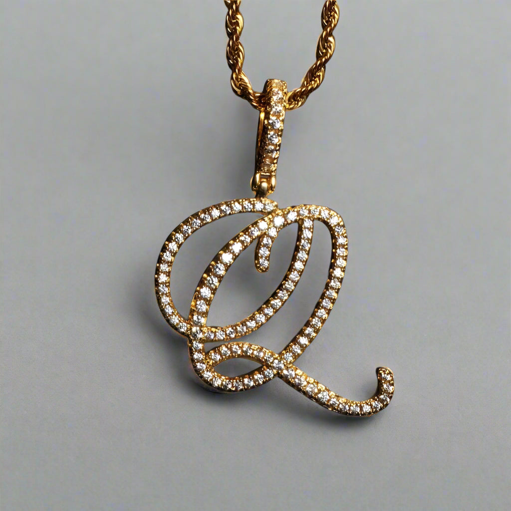 Custom Cursive A-Z Initial Letter Necklace – Premium, Tarnish-Free, Personalized Statement Jewelry.